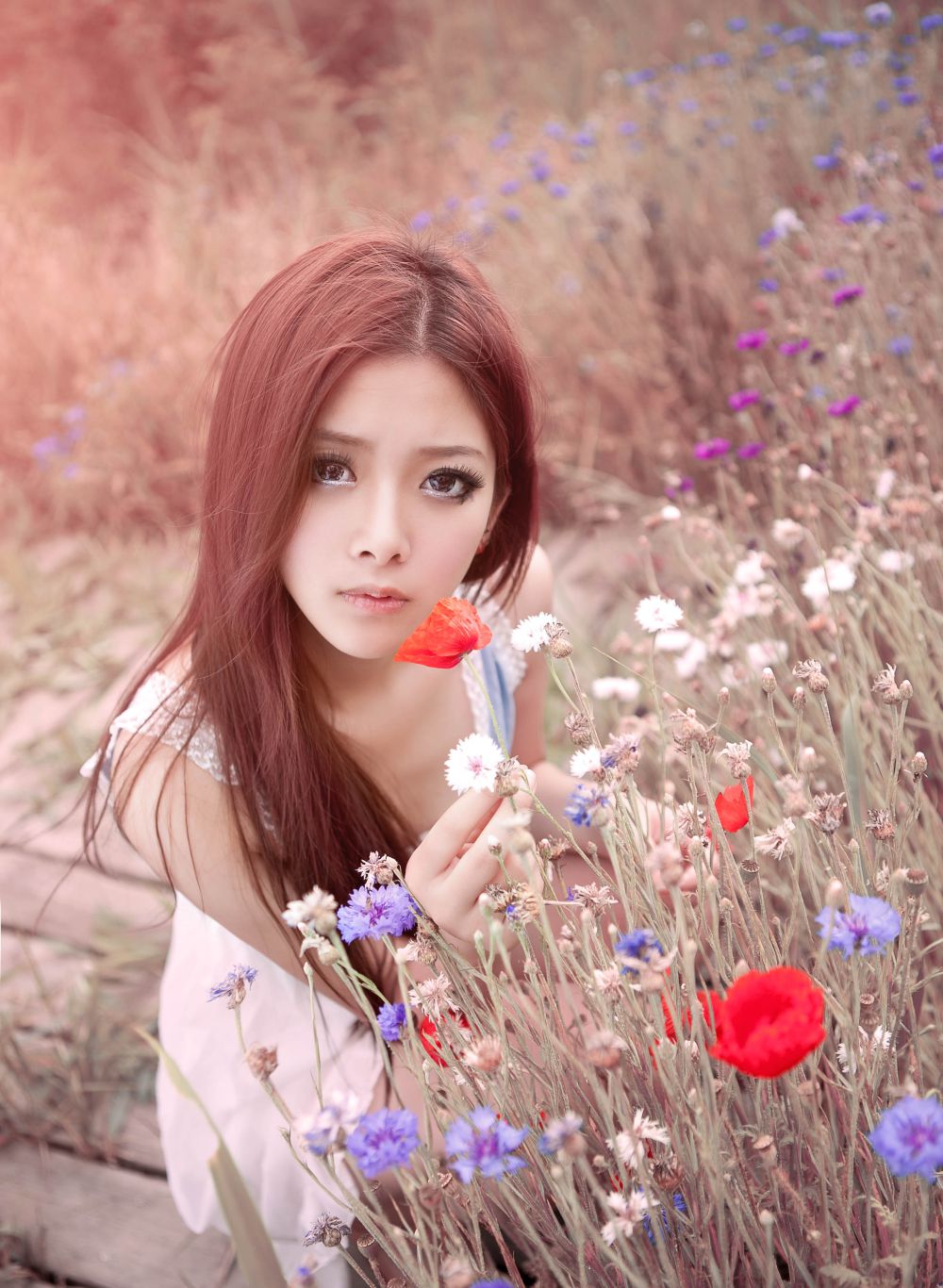 可爱漂亮美女 小清新荒郊外拍